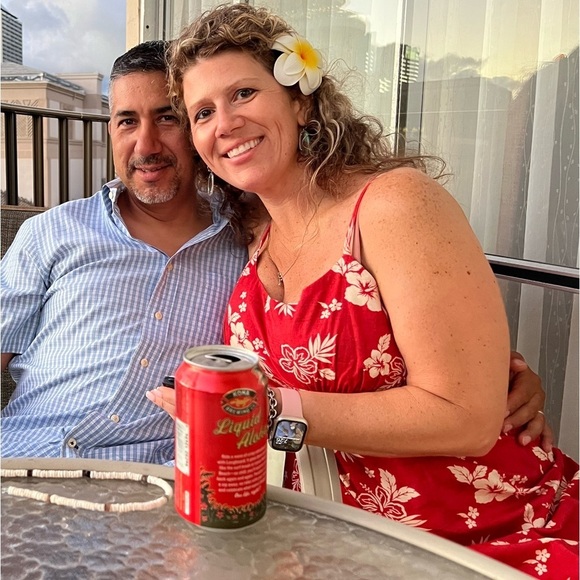 Red Tropical print Wild Fable spaghetti strap dress. - Picture 7 of 7